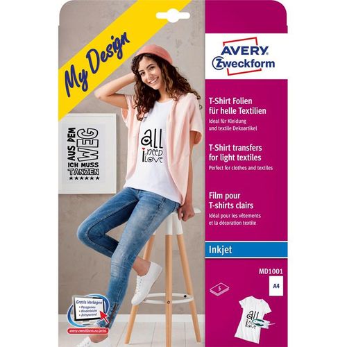Avery T-Shirt Transferfilm bright textils 5sh A4