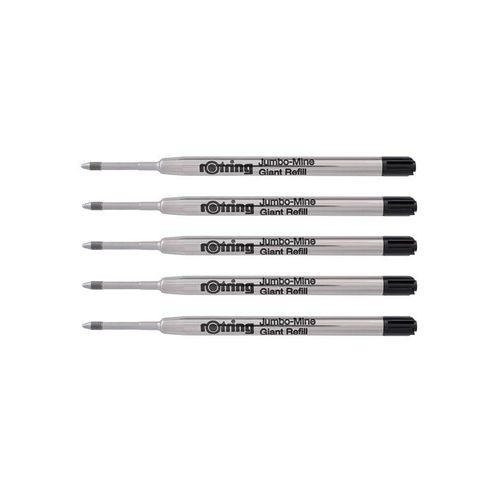Rotring rOtring Kugelschreibermine | mittlere Schreibspitze | schwarze Tinte | 5 Ersatzmine für Kugelschreiber