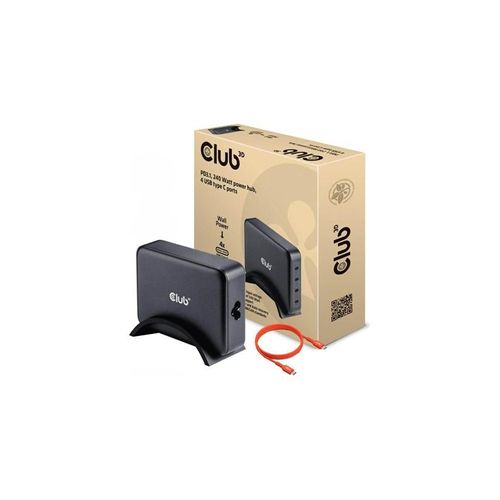 Club 3D power adapter - GaN technology - 24 pin USB-C - 240 Watt