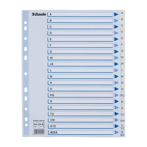Esselte Indices PP A4 Maxi A-Å White