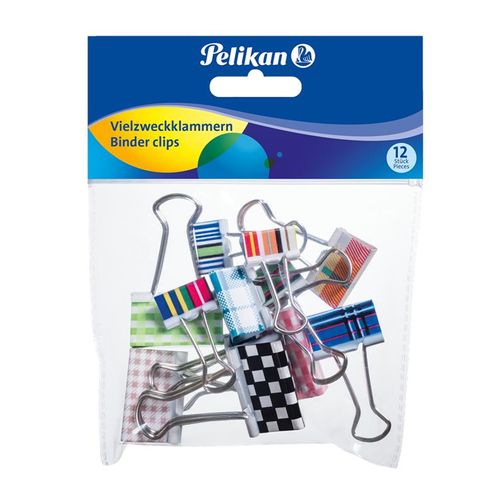 Pelikan Vielzweckklammer 12 Stk. sortiert, 19 mm, 6 mm, Polybeutel mit 12 im