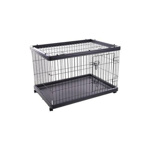 FLAMINGO - Dogkennel on Wheels Pasy - Black - 97.5 x 66.5 x 69cm