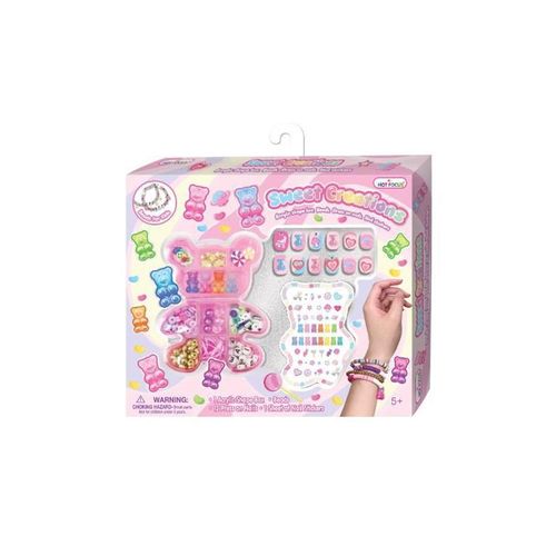 Hot Focos Vedhæng & perler i æske m/negle & stickers +5år