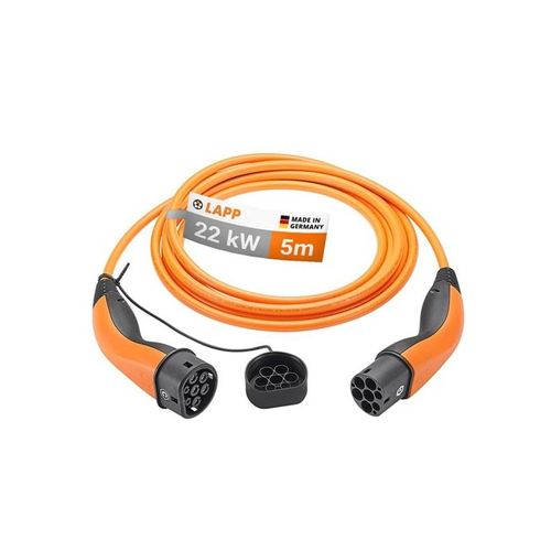 LAPP Type 2 Charging Cable, up to 22 kW, 5 m, orange