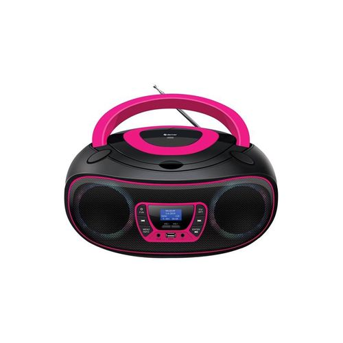 DENVER TDB-212P - Pink - DAB+ Boombox with Bluetooth & CD Player - Pink