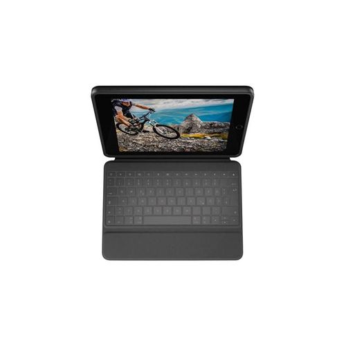 Logitech Rugged Folio - keyboard and folio case - QWERTZ - German - graphite - Tastatur & Folio-Set - Deutsch - Grau
