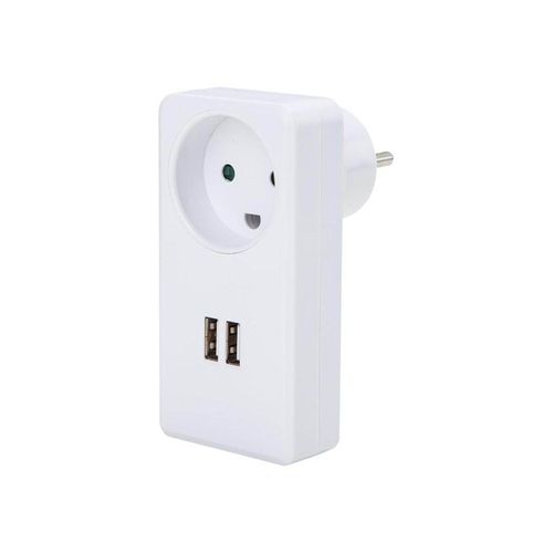 Gripo Socket with 2 USB ports 3,5A, White