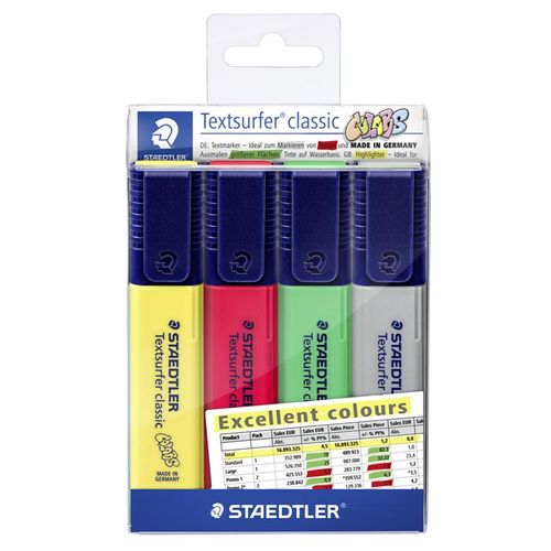 Staedtler Textmarker Textsurf. excel.4St Etui