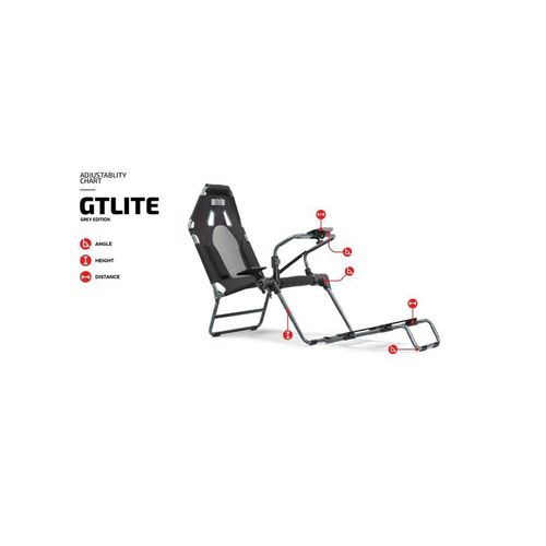 Next Level Racing GT Lite Racing Foldable Cockpit - Grey Sim-Racing-Cockpit - Stoff - Bis zu 130 kg