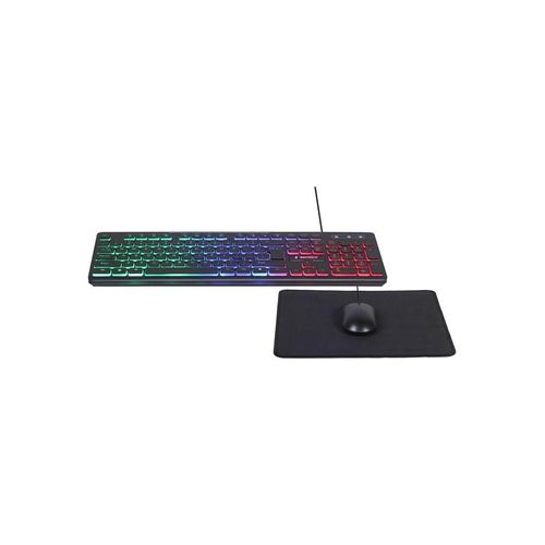 Gembird KBS-UML-01 - keyboard mouse and mouse pad set - US - Tastatur, Maus und Mousepad-Set - Englisch (US) - Schwarz