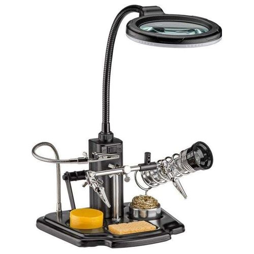 Fixpoint Soldering aid with LED lamp black