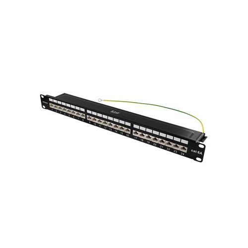 Deltaco STP patch panel 24xRJ45 Cat6a 1U 19"