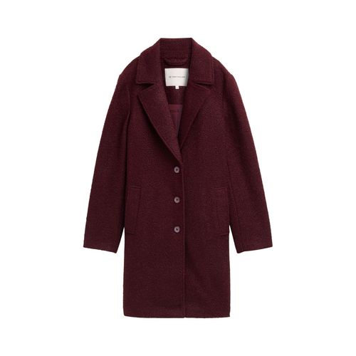 TOM TAILOR Damen Bouclé Mantel mit Reverskragen, rot, Uni, Gr. XL