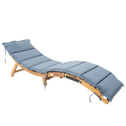 Gartenliege - holzfarben-dunkelgrau - 168x54 cm