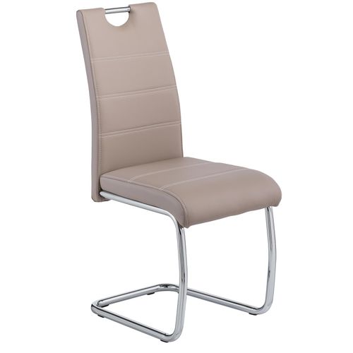 Freischwinger - cappuccino - Lederoptik