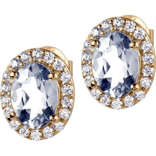 Jacques Lemans - Ohrstecker Sterlingsilber vergoldet mit White Topaz - SE-O116E