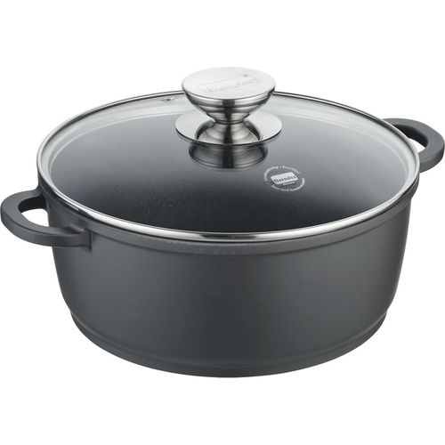 Kochtopf mit Glasdeckel 16, 20 oder 24 cm, Aluguss, schwarz - Vario Click (neue Version)