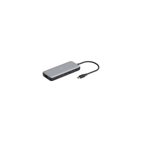 8 Port USB-C Docking Station, Dockingstation grau/schwarz