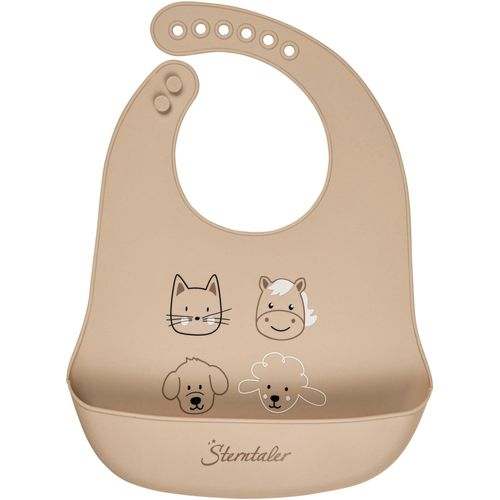 Lätzchen STERNTALER "Silikonlätzchen Bauernhof", Baby, beige, Silikon, Lätzchen