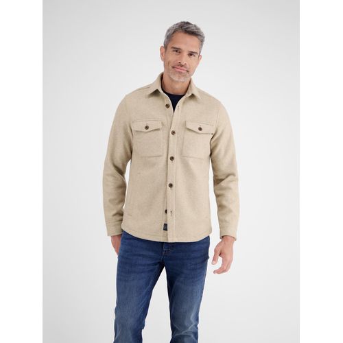 Fleecehemd LERROS, Herren, Gr. XXL, N-Gr, weiß (foam weiß), Fleece, Obermaterial: 100% Polyester, unifarben, normal hüftbedeckend, Rundhals, Hemden, Fleecejacke, langarm mit Knopfleiste