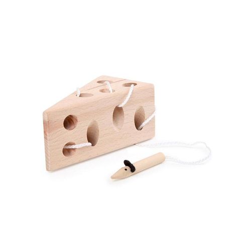 Small Foot - Cheese and Mouse Wooden Threading Gam