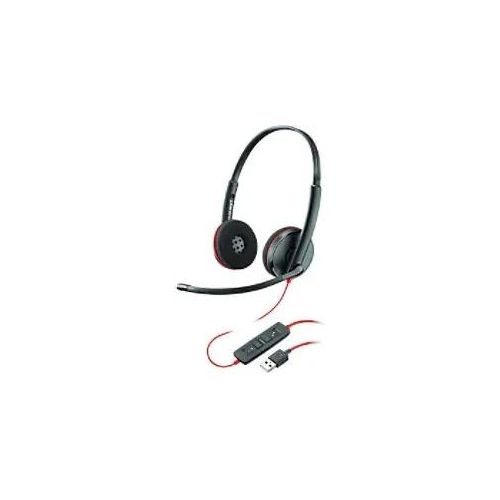 poly Plantronics C3220 Verkabelt Headset Kopfbügel USB Noise Cancelling Microphone Mit Mikrofon Stereo Rot, Schwarz