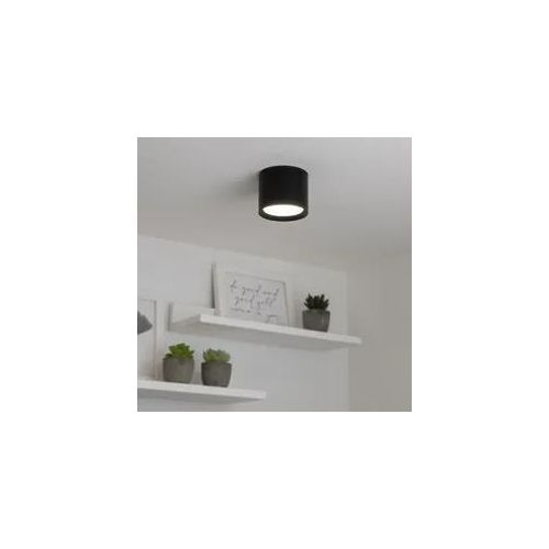 Flache Aufbauleuchte IP44 GX53 - Farbe: schwarz - Leuchtmittel: 6W neutralweiß Image