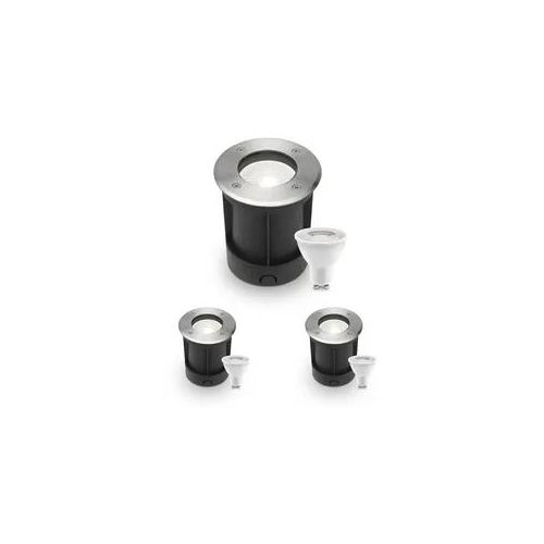 LED Bodeneinbaustrahler rund Edelstahl 230V IP67 - Leuchtmittel: GU10 4W 4000K -...