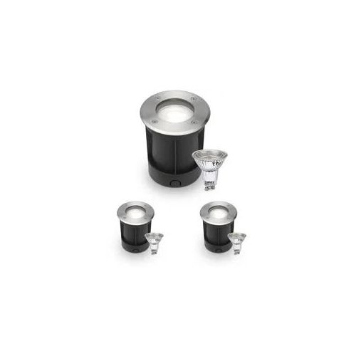 LED Bodeneinbaustrahler rund Edelstahl 230V IP67 - Leuchtmittel: GU10 5W 4000K D...