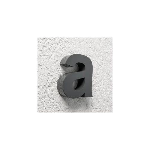 3D Hausnummer a Edelstahl anthrazit RAL7016 Schriftart Arial