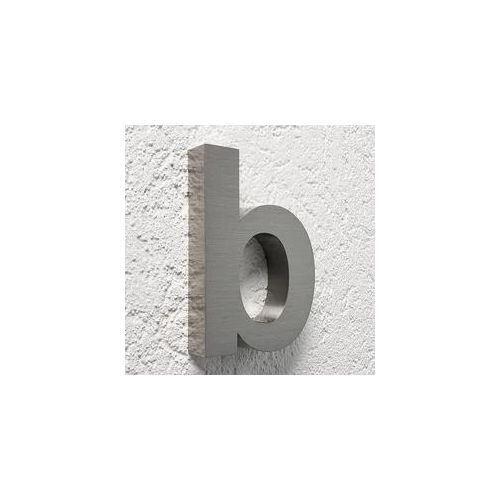 3D Hausnummer b Edelstahl V2A unbeleuchtet Arial