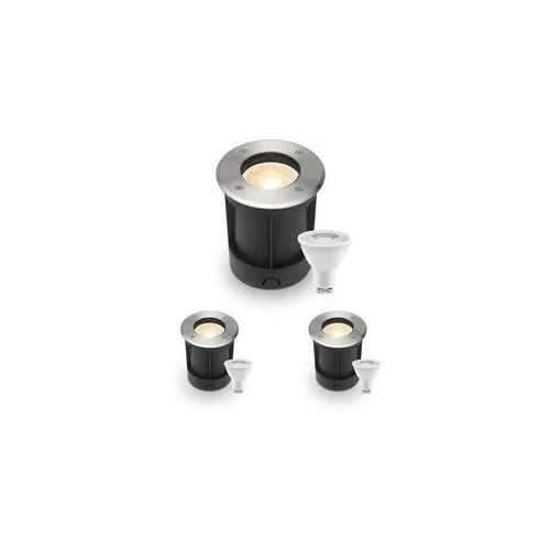 LED Bodeneinbaustrahler rund Edelstahl 230V IP67 - Leuchtmittel: GU10 4W 2700K -...