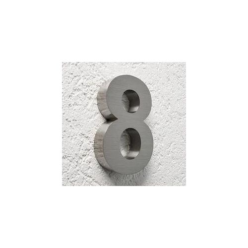 3D Hausnummer 8 Edelstahl V2A unbeleuchtet Arial