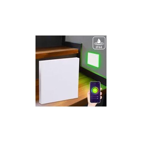 LED Treppenleuchte IP44 eckig weiß - Lichtfarbe: Smart Tuya RGB CCT 3W - Lichtau... Image