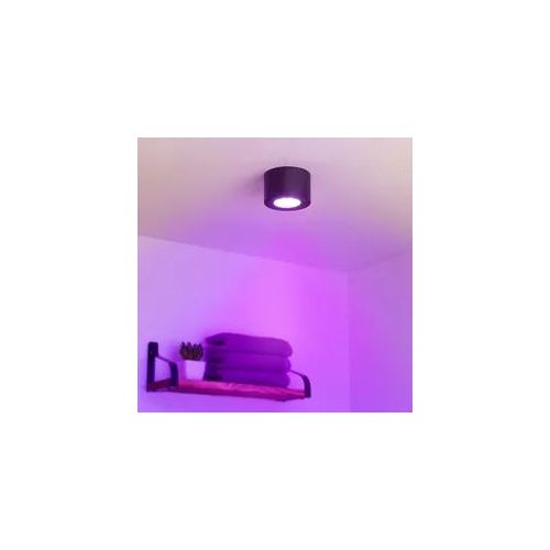 Flacher Aufbaustrahler rund IP44 Deckenleuchte - Farbe: schwarz - LED Leuchtmitt...