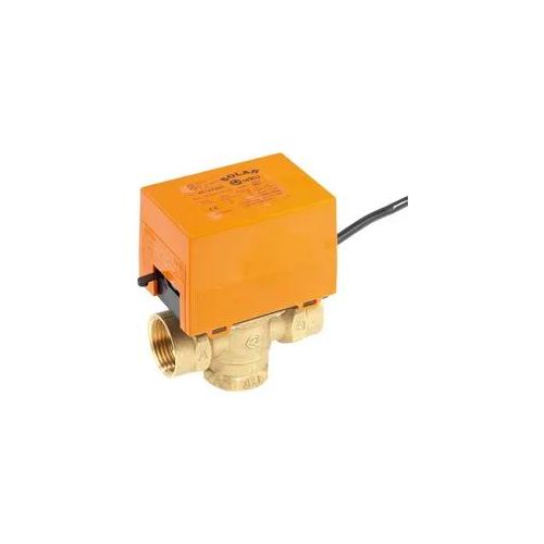3-Wege-Ventil JUSTUS, gelb, Messing, Absperrventile, für Heizungsanlagen, 230 V, 6 W