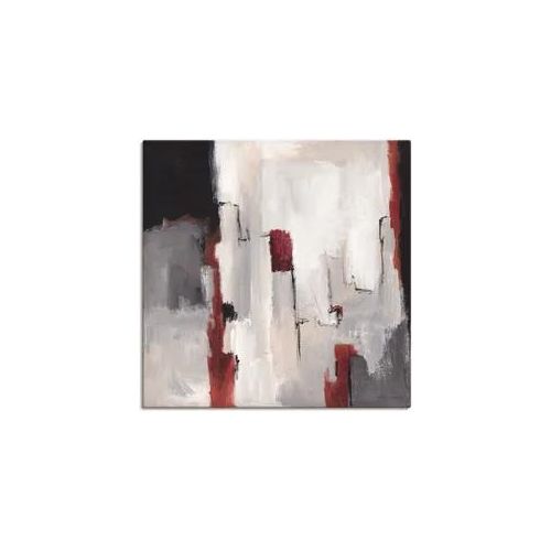 Artland "Rot an Grau II" Gegenstandslos 1 Stk. tlg. auf Holzrahmen gespannt