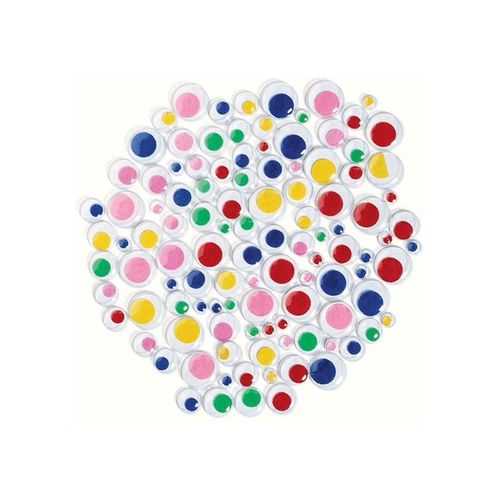 Colorations - Self-adhesive Colored Sticky Eyes 100 pcs.