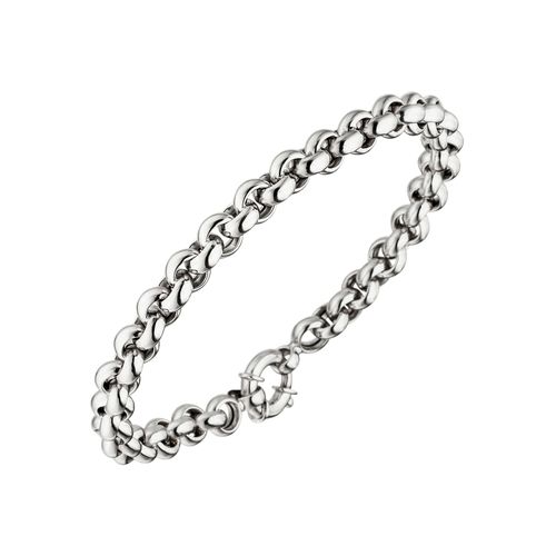 Goldarmband JOBO, weiß (weißgold 585), Armbänder, 21cm, Weißgold 585, Erbsarmband 585 Weißgold 21 cm