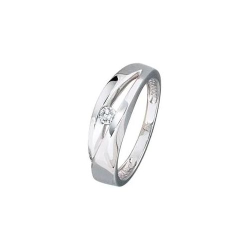 Goldring JOBO Gr. 52, weiß (weißgold 375), Fingerringe, Damen, 52, Weißgold 375, Goldring, 375 Weißgold mit Zirkonia