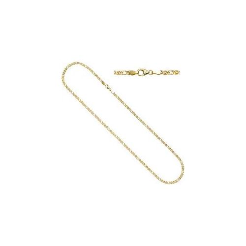 Goldkette JOBO, gelb (gelbgold 585), Halsketten, Damen, Gelbgold 585, L: 45, Goldkette, Zwillings-Panzerkette 585 Gold 45 cm 3 mm