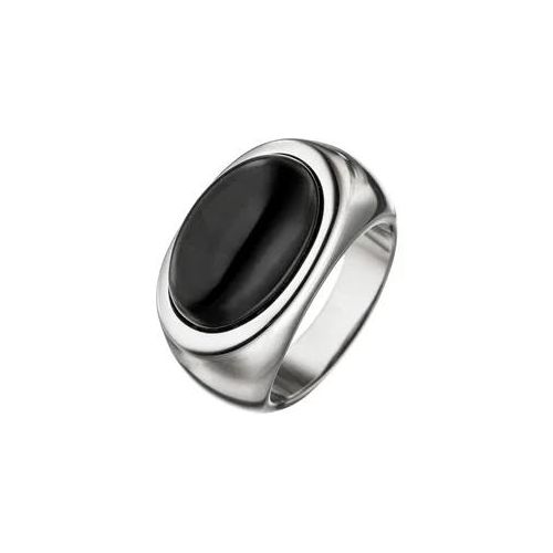 Silberring JOBO Gr. 52, silber (silber 925), Fingerringe, Damen, 52, Silber 925 (Sterlingsilber), Silberring, 925 Silber mit Onyx