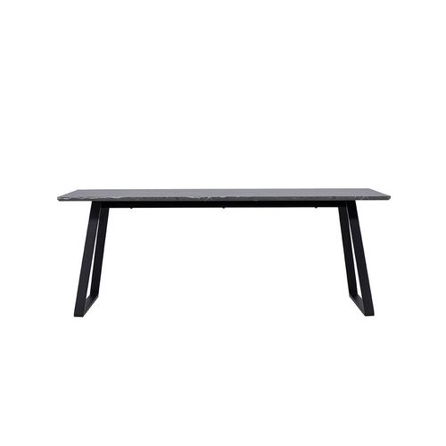 Malaga Esstisch Marmor Nachbildung 90x200cm dunkel grau,schwarz.