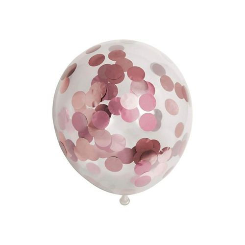 Globos Confetti Balloons Paper Confetti Metallix Rose Gold 6pcs.