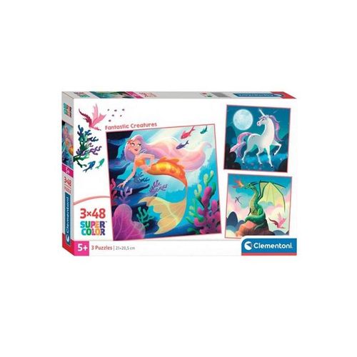Clementoni Jigsaw Puzzle Super Color Square Fantasy 3x48pcs. Boden