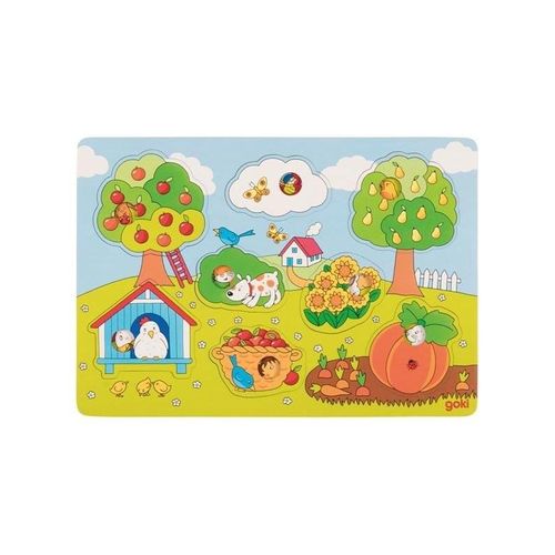 Goki Wooden Background Shape Puzzle in the Garden 8 pcs. Holz