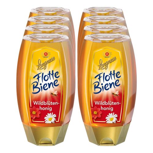 Langnese Flotte Biene Wildblütenhonig 250 g, 8er Pack