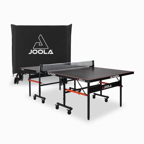 JOOLA Outdoor Tischtennisplatte K200A inkl. Abdeckhülle - Profi Tischtennistisch 6 MM Aluminium-Verbundoberfläche Wetterfest - Klappbares Untergestell