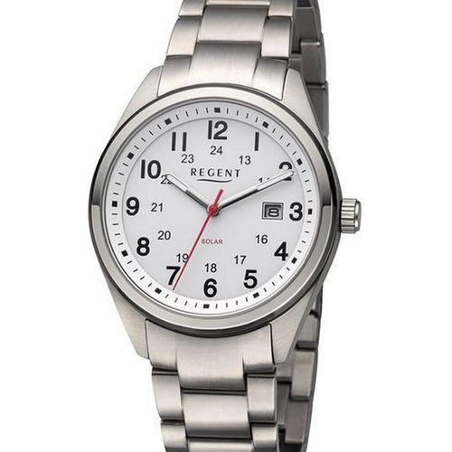 Regent Herren Uhr Metallarmband Metall Solaruhr Analog grau URF1539