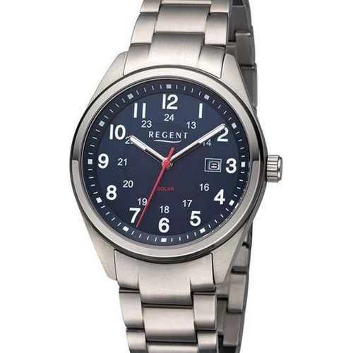 Regent Herren Uhr Metallarmband Metall Solaruhr Analog grau URF1538